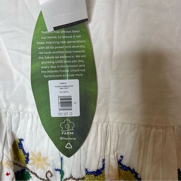 Farm Rio - Pitanga Embroidery Mini Skirt size Small new - Picture 13 of 14
